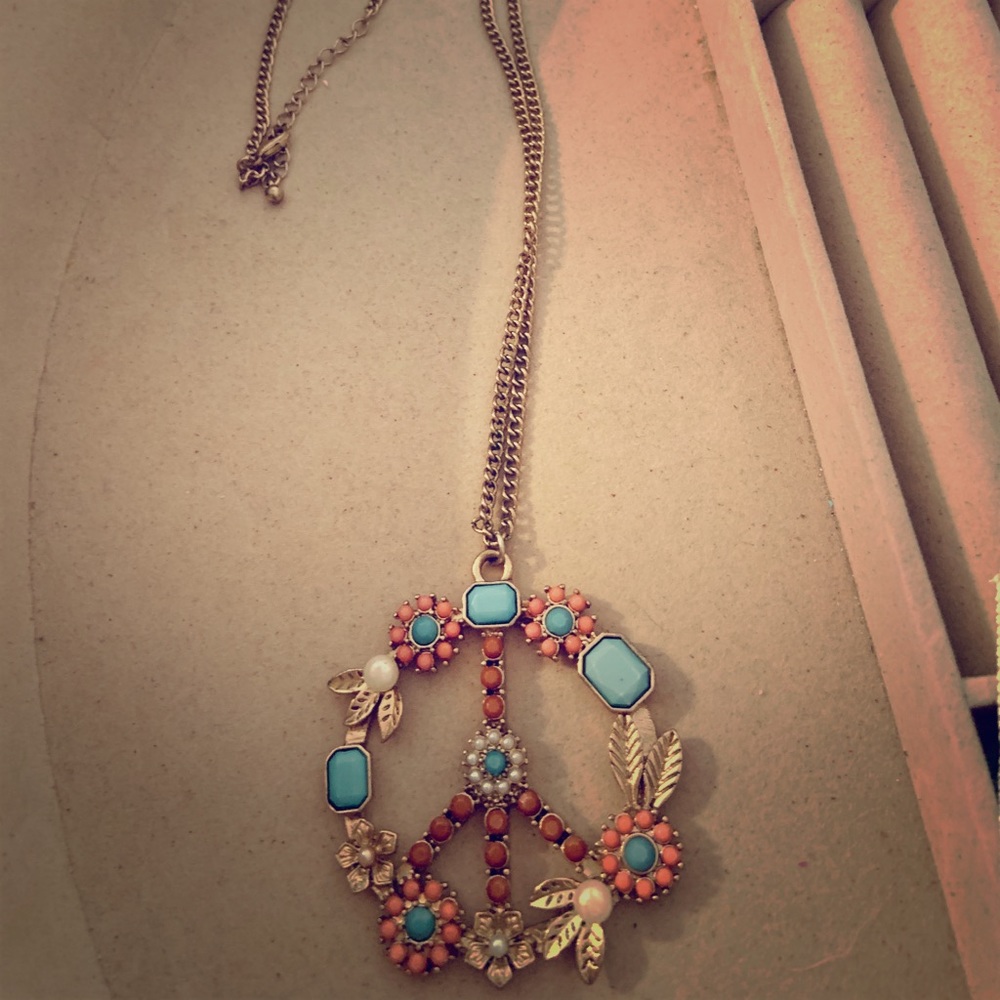 Betsey Johnson Peace Floral Necklace